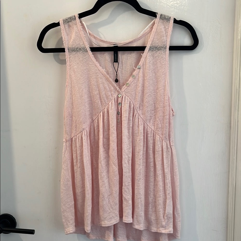 NAF NAF Pink Smocked Tank Top